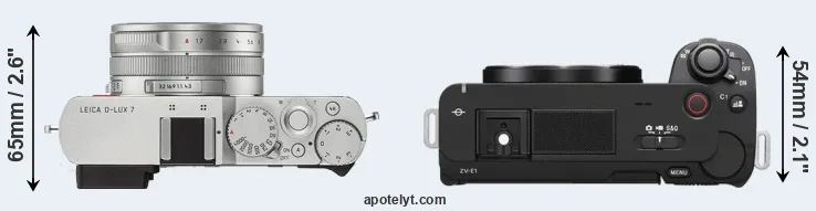 Compare D-LUX 7 versus ZV-E1 top