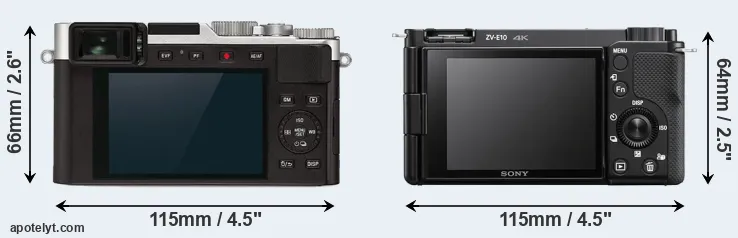 Comparison D-LUX 7 or ZV-E10 rear