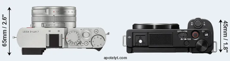 Compare D-LUX 7 versus ZV-E10 top