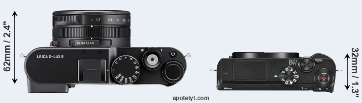 Compare D-LUX 8 versus J5 top