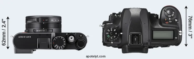 Compare D-LUX 8 versus D780 top