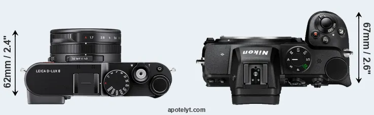 Compare D-LUX 8 versus Z5 top