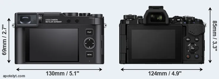 Comparison D-LUX 8 or E-M5 II rear