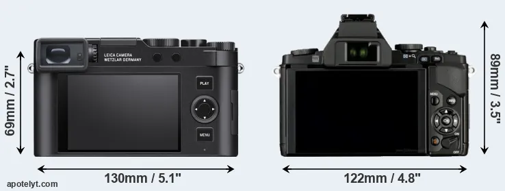 Comparison D-LUX 8 or E-M5 rear
