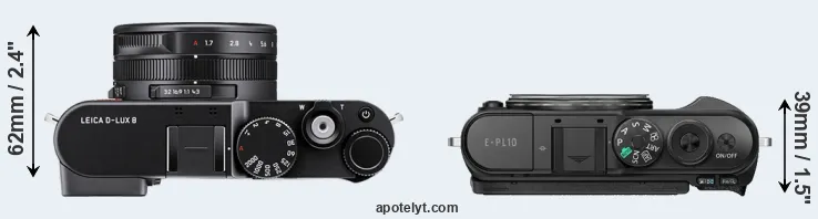 Compare D-LUX 8 versus E-PL10 top