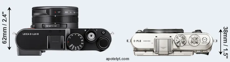 Compare D-LUX 8 versus E-PL8 top