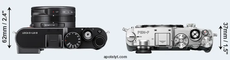 Compare D-LUX 8 versus PEN-F top