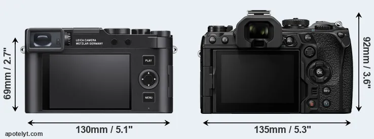 Comparison D-LUX 8 or OM-1 II rear