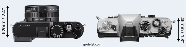 Compare D-LUX 8 versus OM-3 top