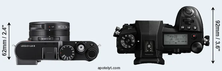 Compare D-LUX 8 versus G9 top