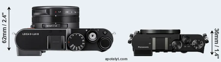 Compare D-LUX 8 versus GM5 top