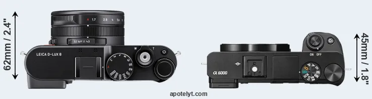 Compare D-LUX 8 versus A6000 top
