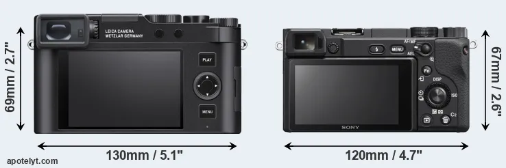 Comparison D-LUX 8 or A6400 rear