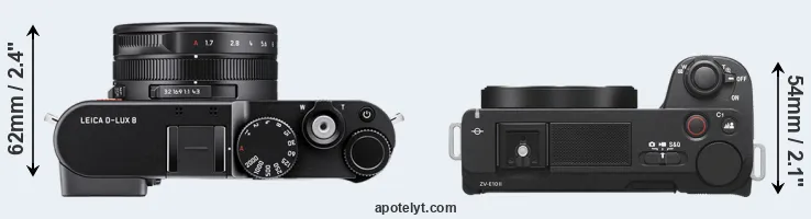 Compare D-LUX 8 versus ZV-E10 II top
