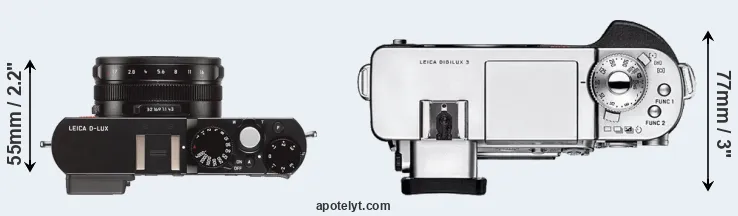 Compare D-LUX Typ 109 versus Digilux 3 top