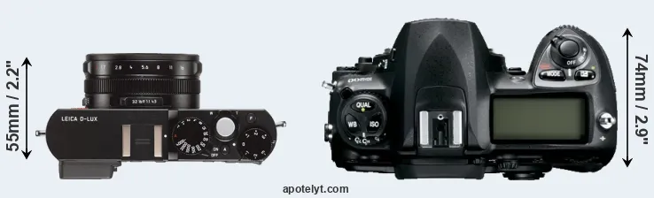 Compare D-LUX Typ 109 versus D200 top