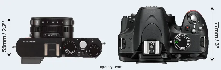 Compare D-LUX Typ 109 versus D3200 top