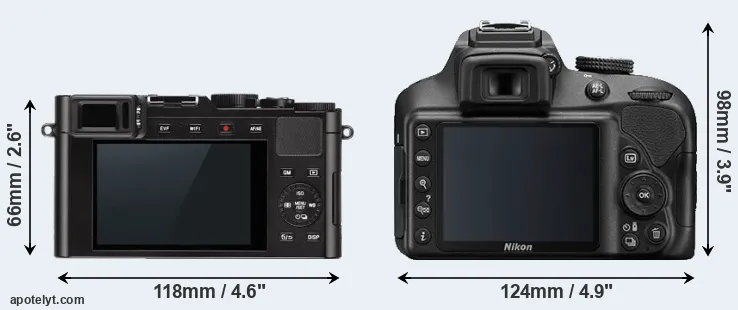 Comparison D-LUX Typ 109 or D3400 rear