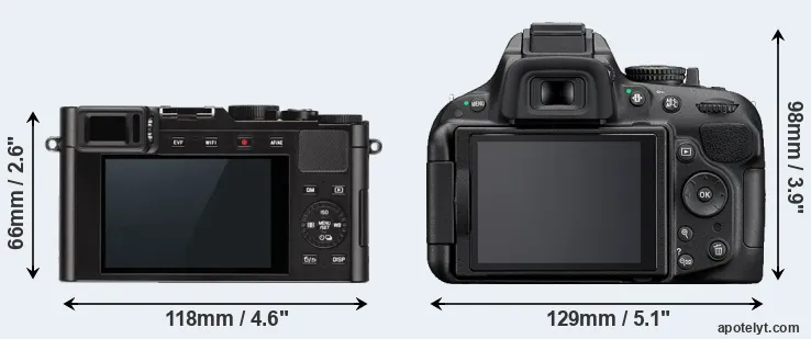 Comparison D-LUX Typ 109 or D5200 rear