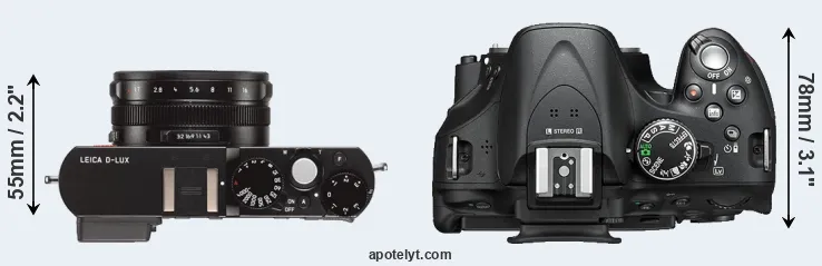 Compare D-LUX Typ 109 versus D5200 top