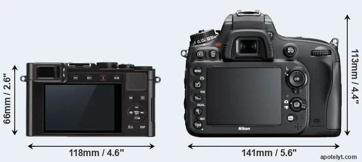 Comparison D-LUX Typ 109 or D600 rear