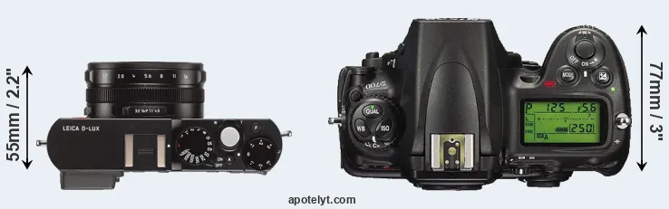 Compare D-LUX Typ 109 versus D700 top