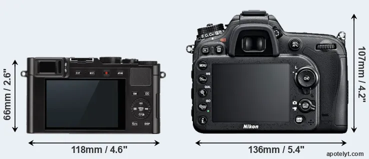 Comparison D-LUX Typ 109 or D7100 rear