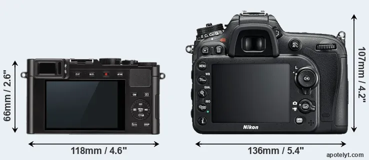 Comparison D-LUX Typ 109 or D7200 rear