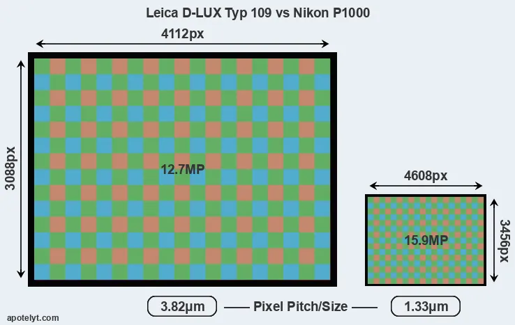 D-LUX Typ 109 versus P1000 MP