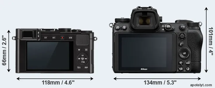 Comparison D-LUX Typ 109 or Z6 II rear