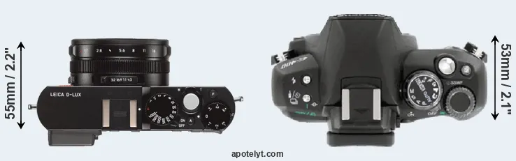 Compare D-LUX Typ 109 versus E-400 top