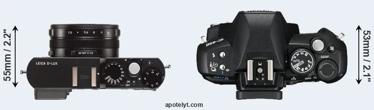 Compare D-LUX Typ 109 versus E-450 top
