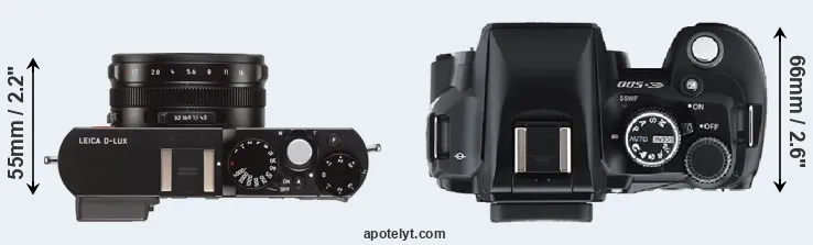Compare D-LUX Typ 109 versus E-500 top