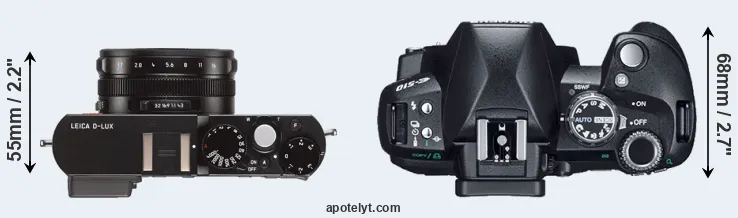 Compare D-LUX Typ 109 versus E-510 top