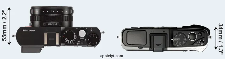 Compare D-LUX Typ 109 versus E-P3 top