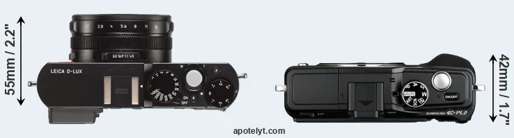 Compare D-LUX Typ 109 versus E-PL2 top
