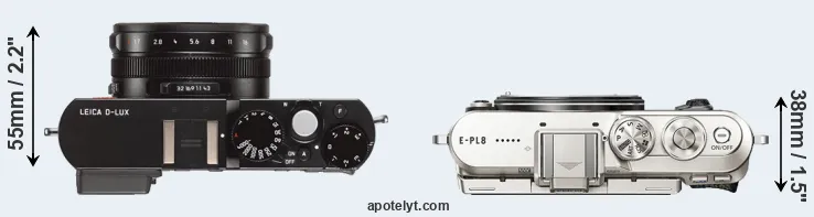 Compare D-LUX Typ 109 versus E-PL8 top