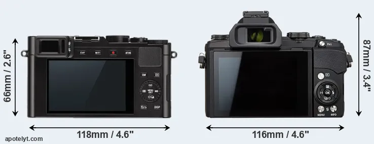 Comparison D-LUX Typ 109 or Stylus 1s rear