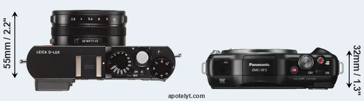 Compare D-LUX Typ 109 versus GF3 top
