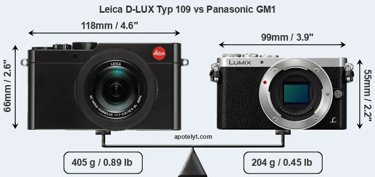 Size Leica D-LUX Typ 109 vs Panasonic GM1