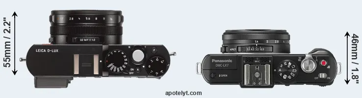 Compare D-LUX Typ 109 versus LX7 top