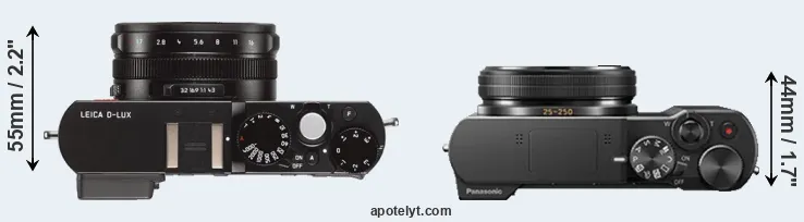Compare D-LUX Typ 109 versus TZ100 top