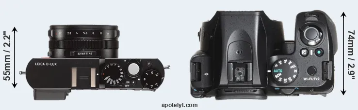 Compare D-LUX Typ 109 versus K-70 top