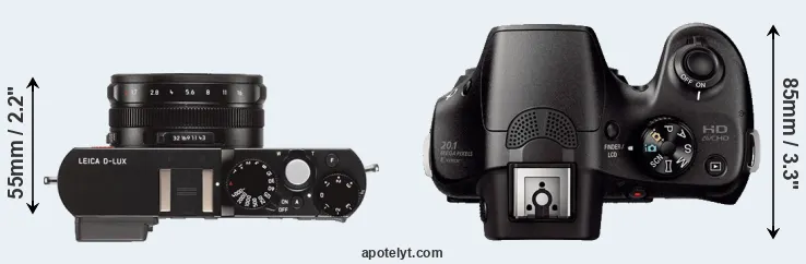 Compare D-LUX Typ 109 versus A3000 top