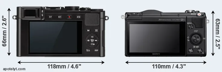 Comparison D-LUX Typ 109 or A5000 rear