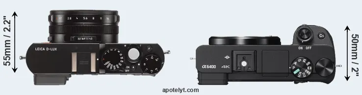 Compare D-LUX Typ 109 versus A6400 top