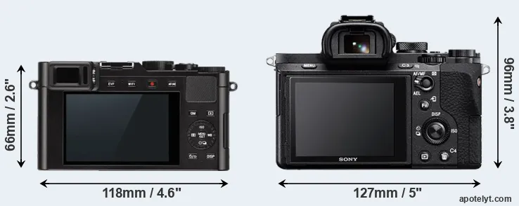 Comparison D-LUX Typ 109 or A7 II rear