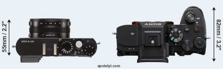 Compare D-LUX Typ 109 versus A7R V top