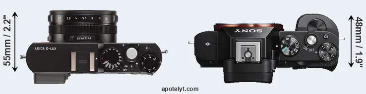 Compare D-LUX Typ 109 versus A7S top