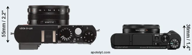 Compare D-LUX Typ 109 versus HX99 top